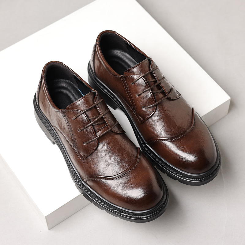 Men Formal Wear Dress - メンズレザーシューズ、カジュアルビジネスに最適、多用途で快適な英国風ビジネスフォーマルウェア、オフィスプロフェッショナルドレスシューズ
