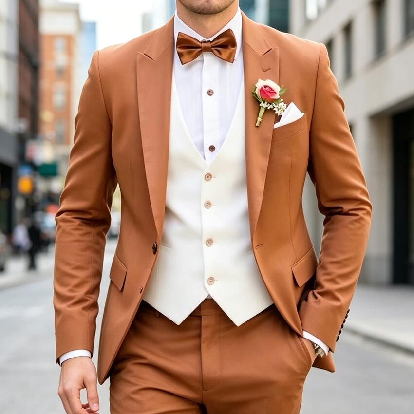 Men'S Formal Wear Waistcoat - ニュークラシック3ピースメンズスーツ ピークドラペルブレザー ベスト パンツ フォーマル ビジネス