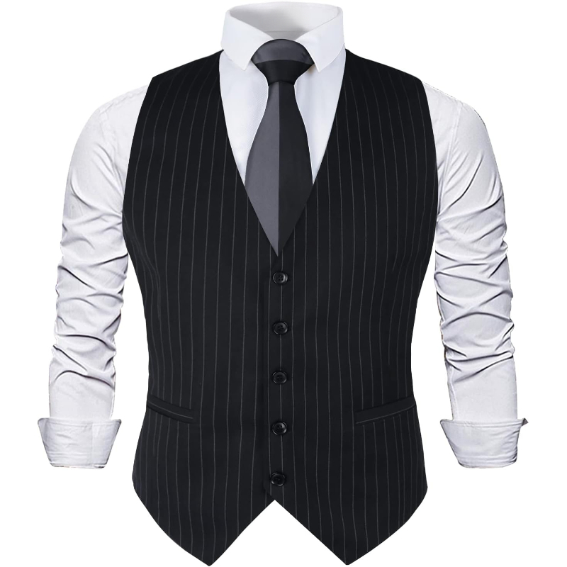 Men'S Formal Wear Waistcoat - メンズピンストライプビジネススーツベストフォーマルドレスタキシードベストビジネスフォーマル結婚式プロムやカジュアルタキシードウェア用