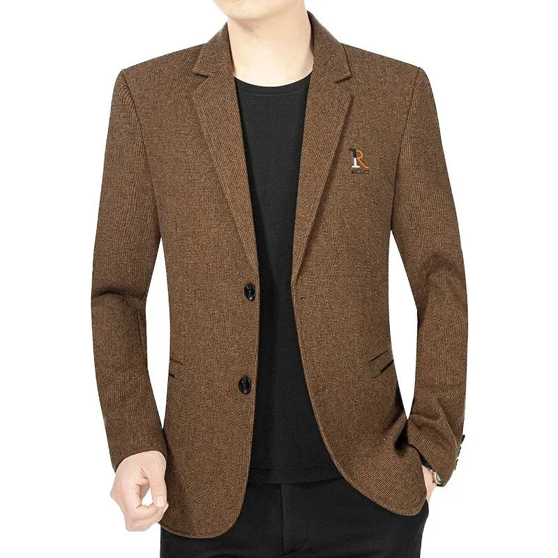 Men Formal Wear Dress - 男性フォーマルウェアウェディングドレスブレザージャケット新しい秋男性ビジネスカジュアルスリムスーツコート高品質男性ブレザージャケット
