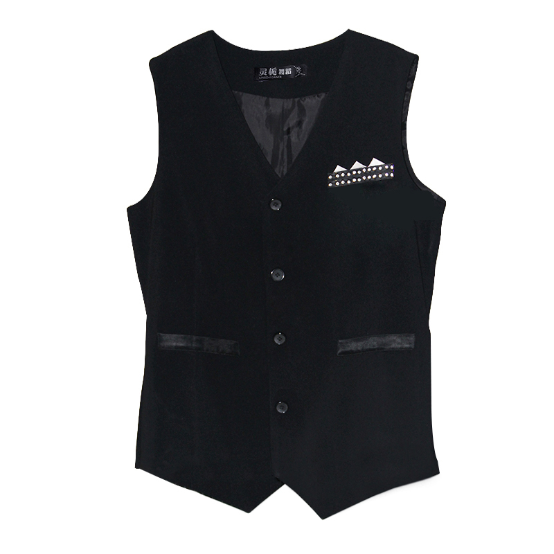 Men'S Formal Wear Waistcoat - マンパフォーマンスブラックラテンセパレートベストフォーマルウェア男性ラテンダンスベスト衣装ダンスワルツ社交ダンス衣装