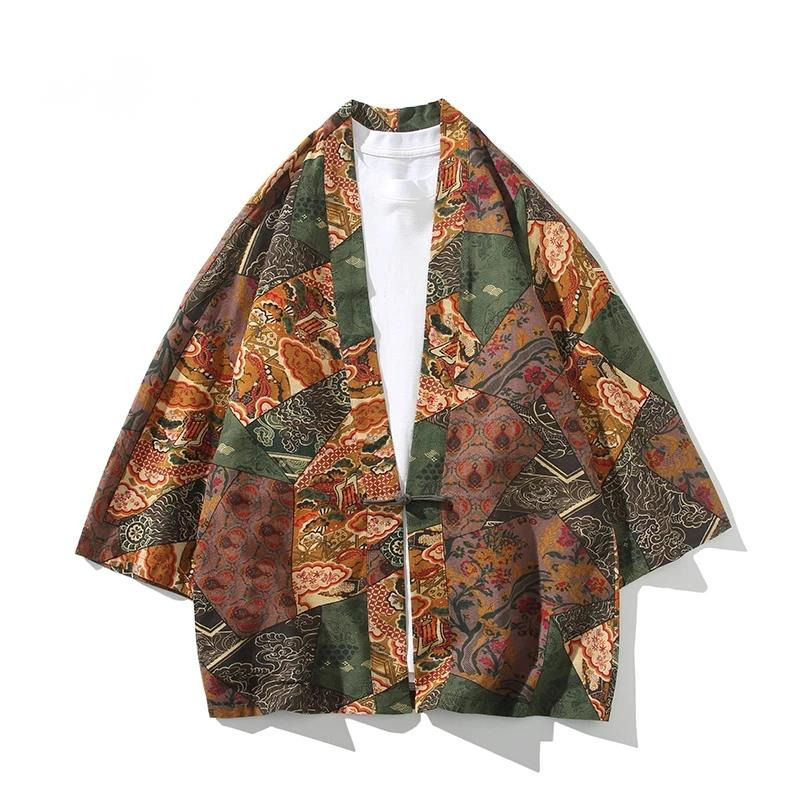 Men'S Ethnic & Formal Designer Wear Studio S - エスニックスタイルプリント浴衣男性女性ファッションコットンリネンカーディガンブラウスアジア服原宿日本のコスプレ着物