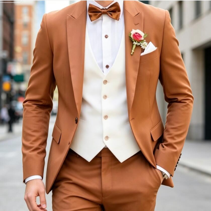 ニュークラシック3ピースメンズスーツ ピークドラペルブレザー - Men'S Formal Wear Waistcoat のレビューと価格