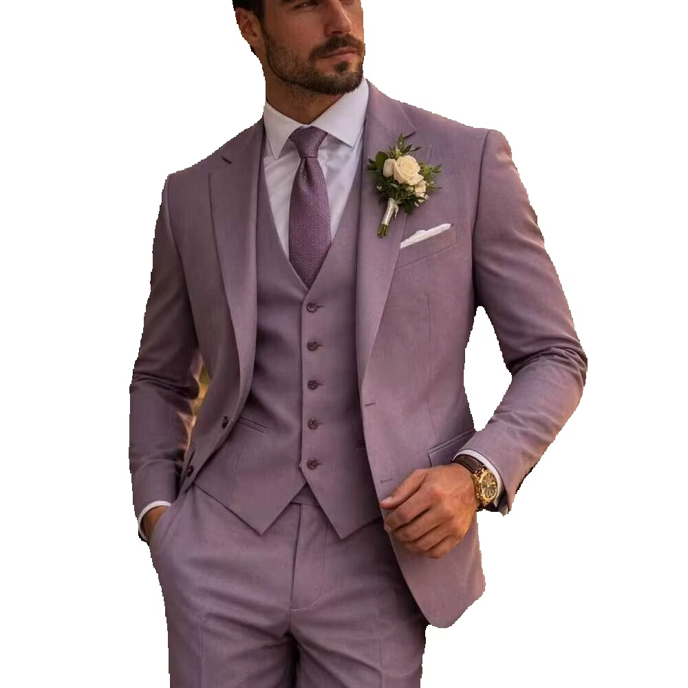 ラベンダー 3 ピースメンズスーツ ライラック スリムフィッ - Men'S Formal Wear Waistcoat のレビューと価格
