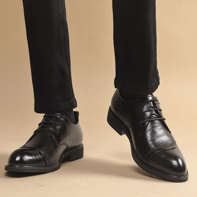 メタルリベット付きレザーオックスフォードシューズ、レースアッ - Men Formal Party Wear Dress のレビューと価格
