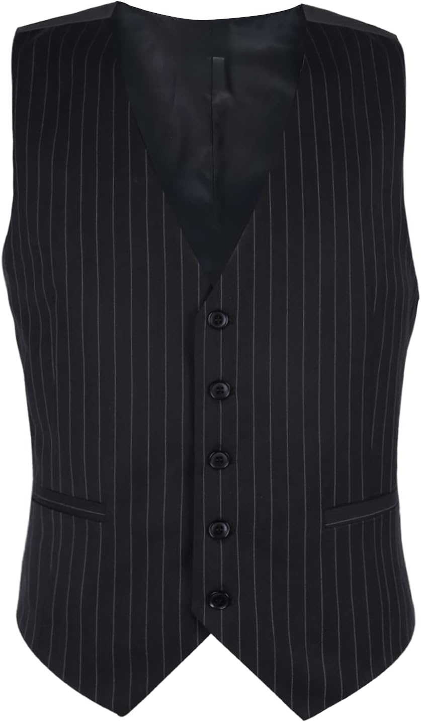 メンズピンストライプビジネススーツベストフォーマルドレスタキ - Men'S Formal Wear Waistcoat のレビューと価格
