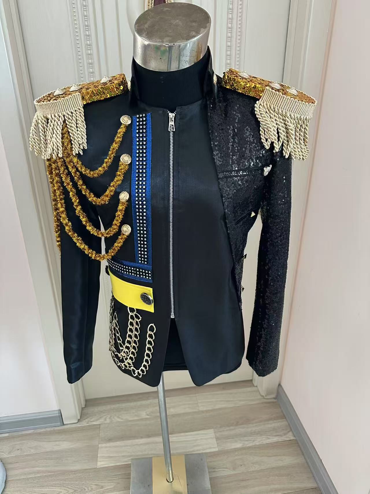 新しい男性タッセルロイヤルジャケットウェディングパーティー宴 - Men Formal Party Wear Dress のレビューと価格