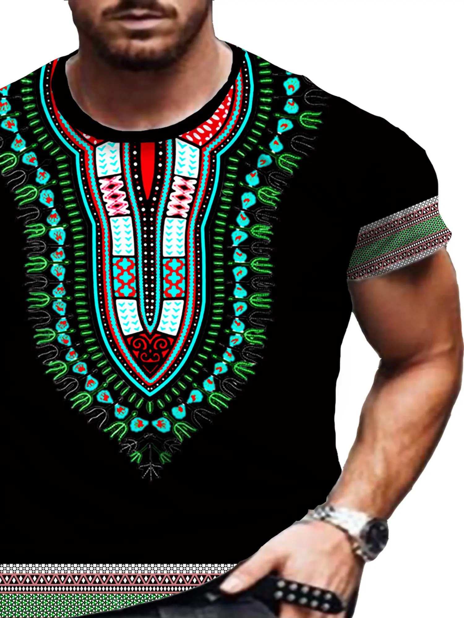カジュアルメンズTシャツ アフリカ民族風Tシャツ オーバーサ - Men'S Ethnic & Formal Designer Wear Studio S のレビューと価格