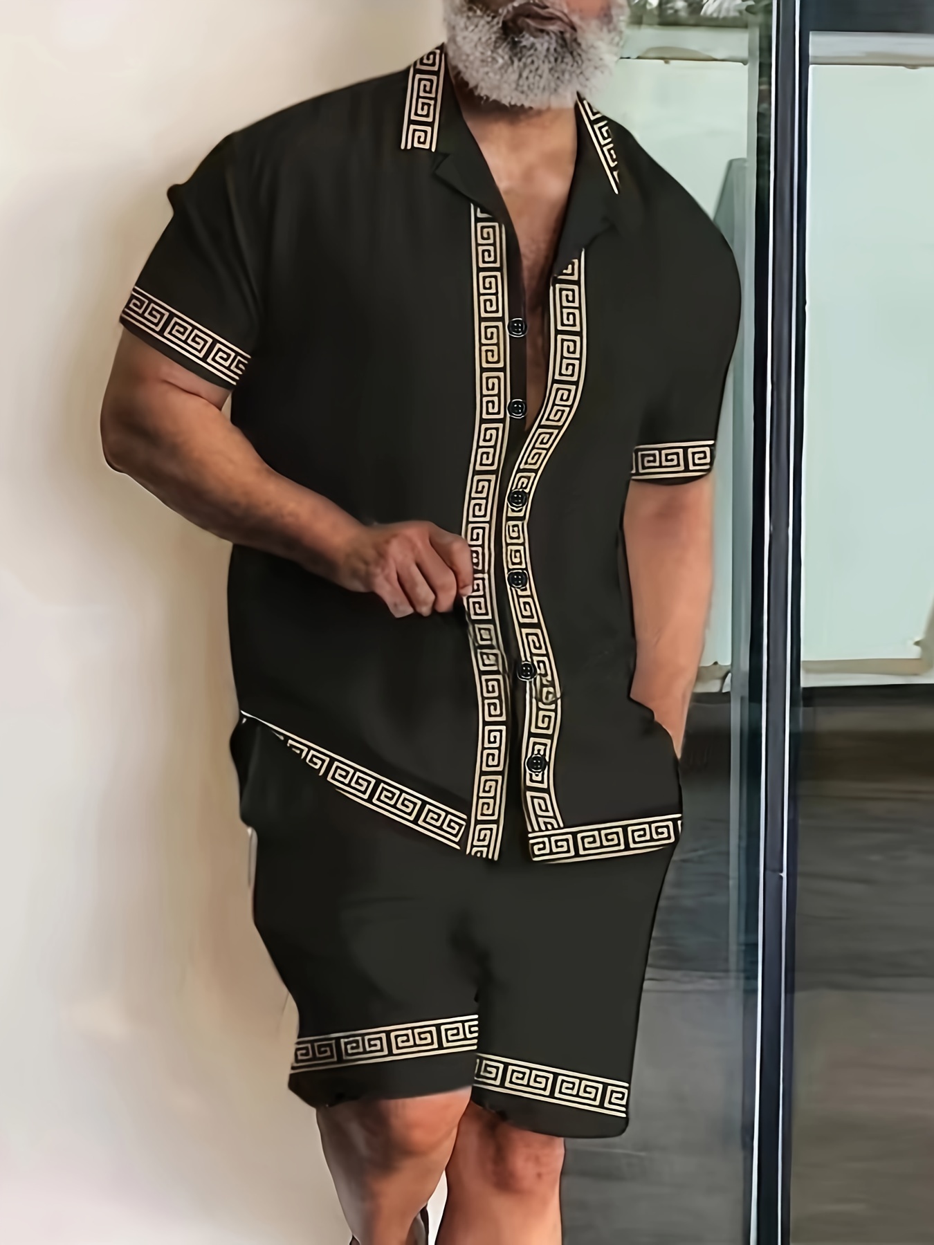 メンズサマーレトロエスニックプリントシャツセット　スタイリッ - Men'S Ethnic & Formal Designer Wear Studio S のレビューと価格