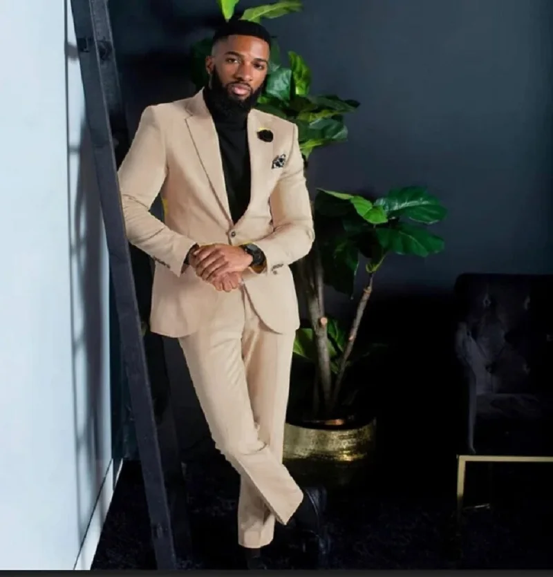 黄色のメンズスーツ スリムフィット シングルブレスト ウェデ - Formal Wear For Men Yellow のレビューと価格