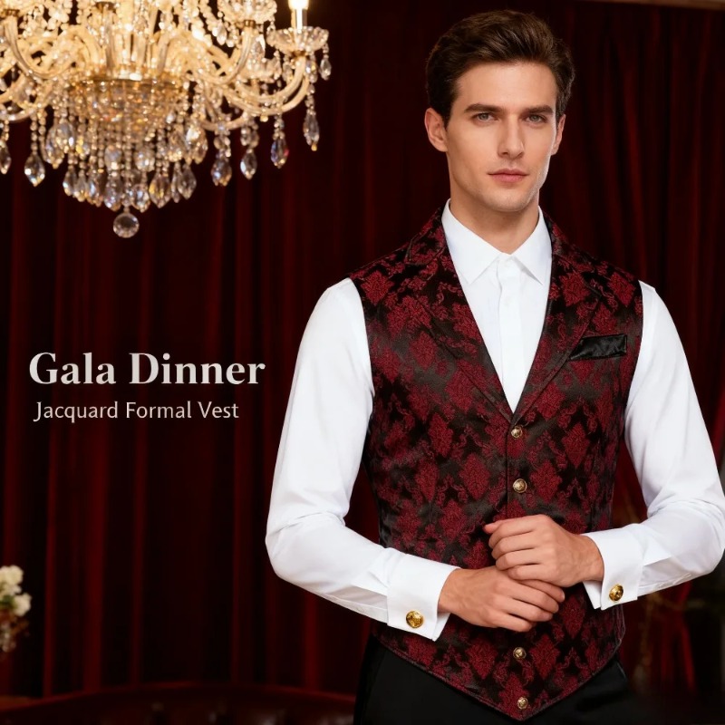 英国のレトロなスリムフィットベスト、男性用のファッショナブル - Men'S Formal Wear Waistcoat のレビューと価格