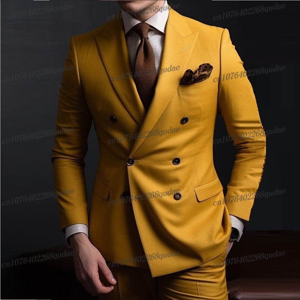 ダークイエローのフォーマルな場向けメンズスーツ、結婚式、パー - Formal Wear For Men Yellow のレビューと価格