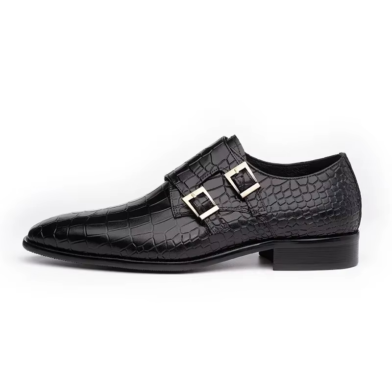 メンズ本革ドレスローファー手作りダブルバックルモンクスリッポ - Men Formal Party Wear Dress のレビューと価格