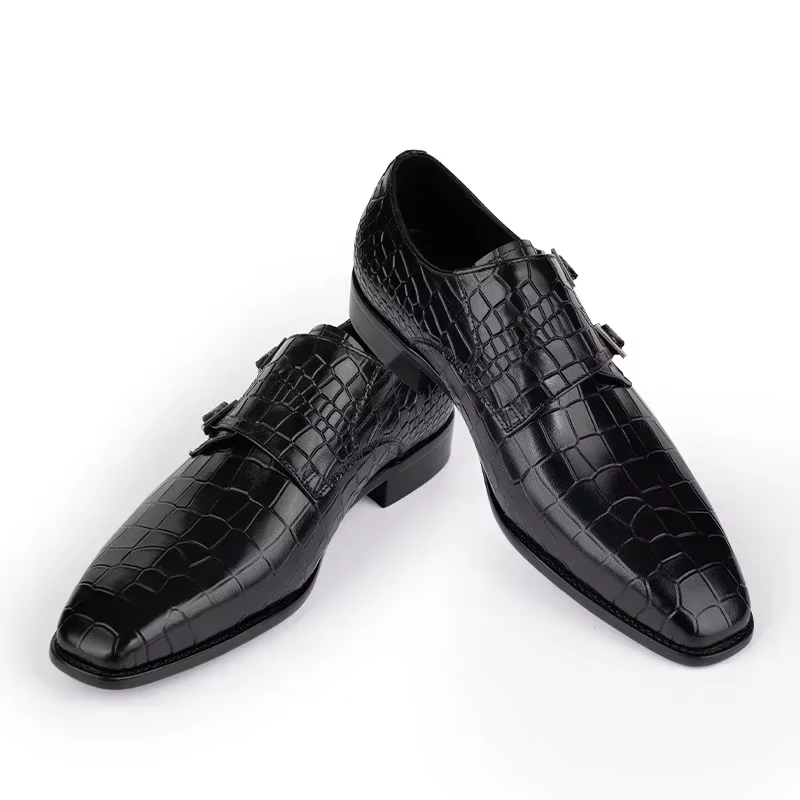 メンズ本革ドレスローファー手作りダブルバックルモンクスリッポ - Men Formal Party Wear Dress のレビューと価格