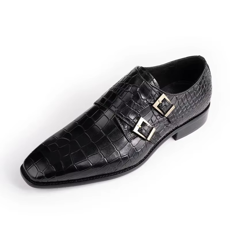 メンズ本革ドレスローファー手作りダブルバックルモンクスリッポ - Men Formal Party Wear Dress のレビューと価格