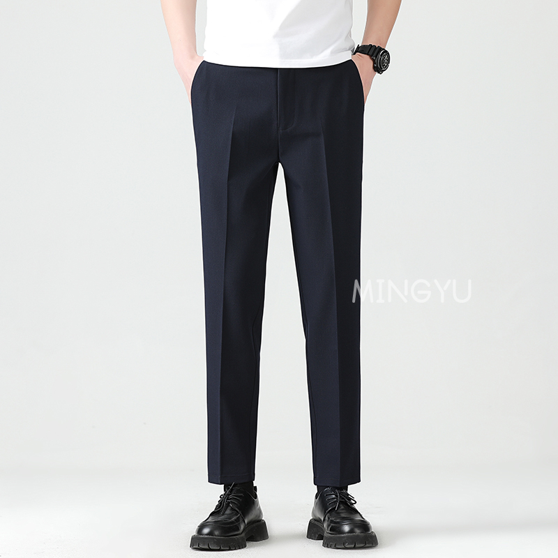 高品質リヨセルブレンド夏足首丈パンツ男性ビジネス弾性ウエスト - Men Formal Wear Pinterest のレビューと価格