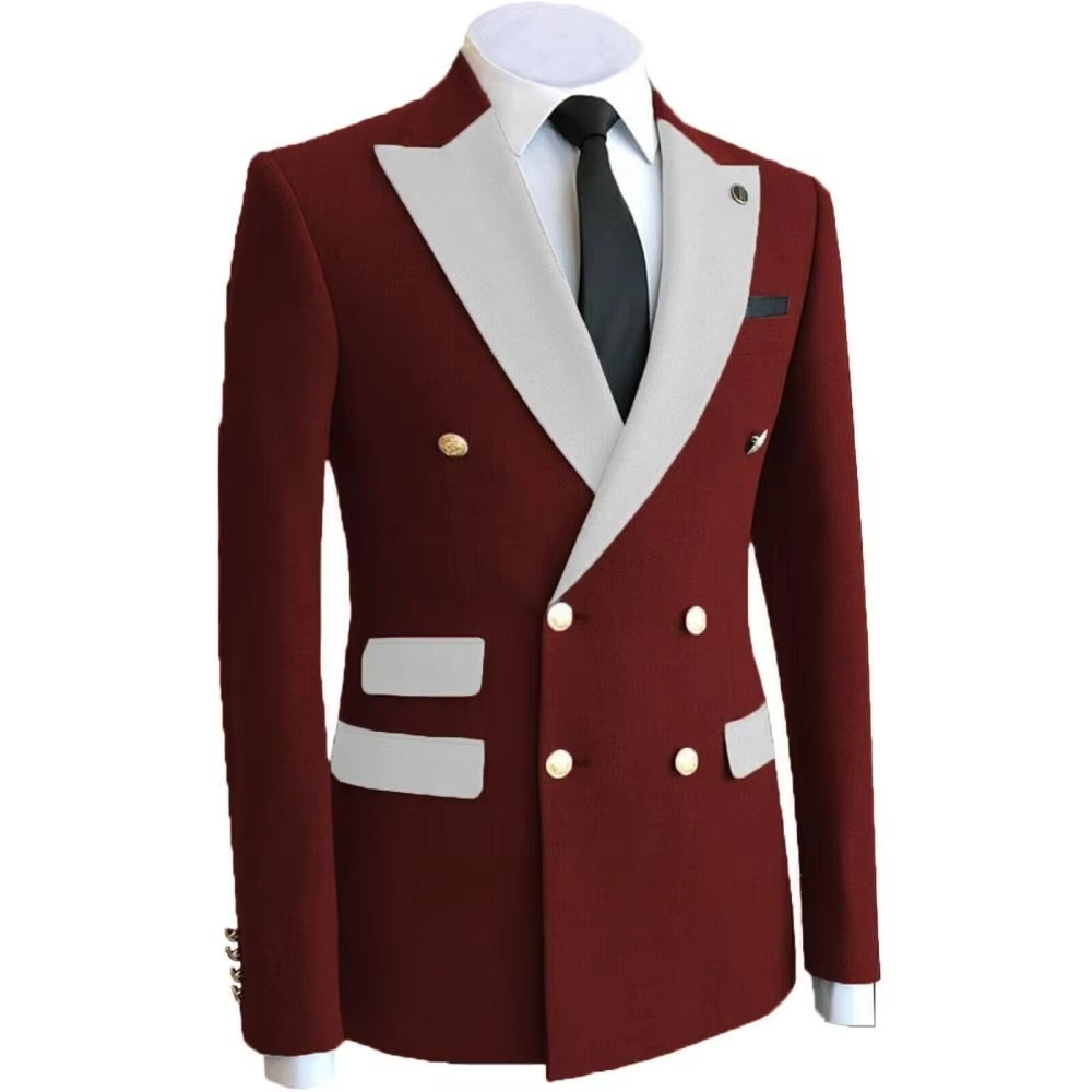 イエロービジネスグルームウェアオムパーティーダブルブレストコ - Formal Wear For Men Yellow のレビューと価格