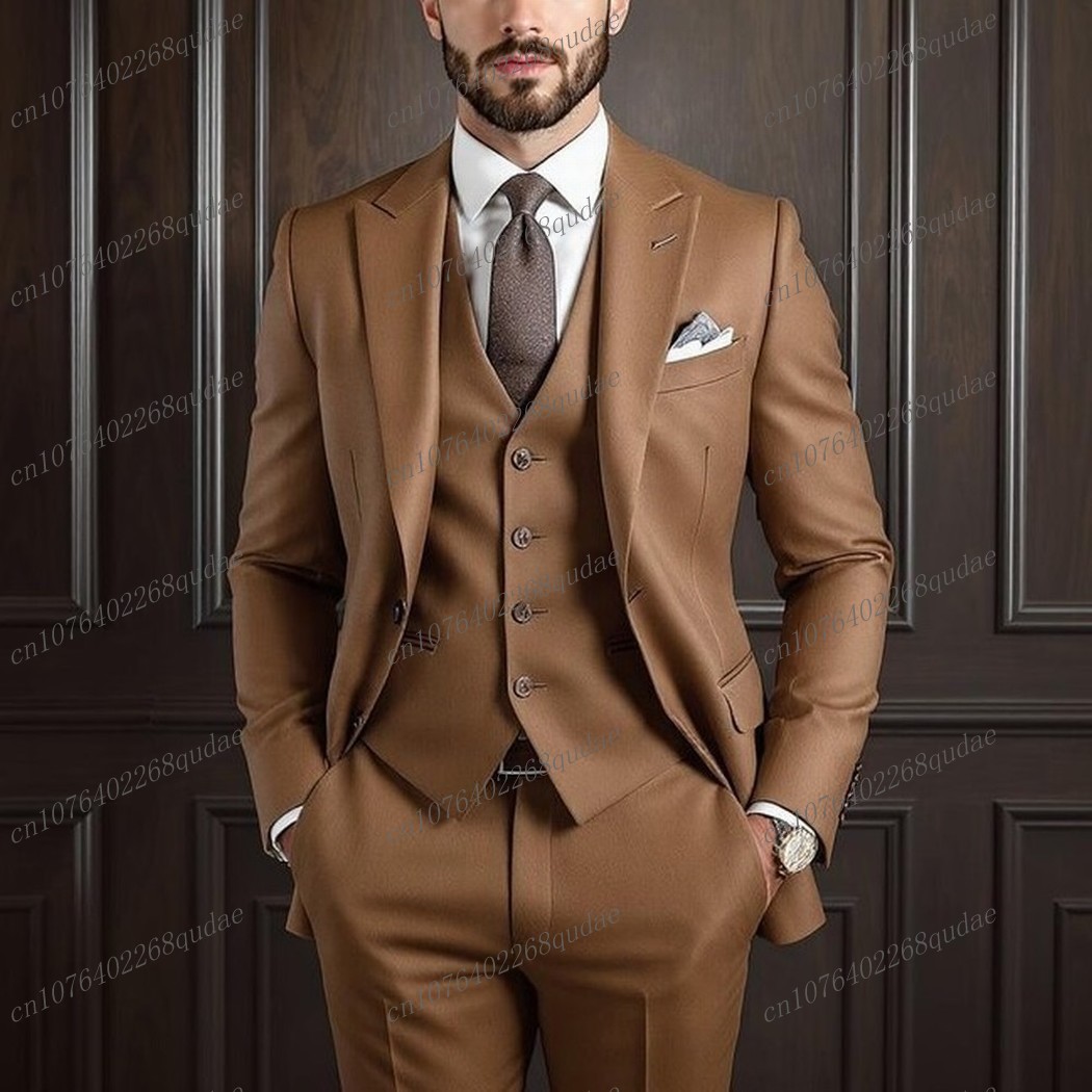 ブラウンフォーマルな機会の男性スーツ結婚式パーティー新郎花婿 - Formal Wear Jersey For Men のレビューと価格