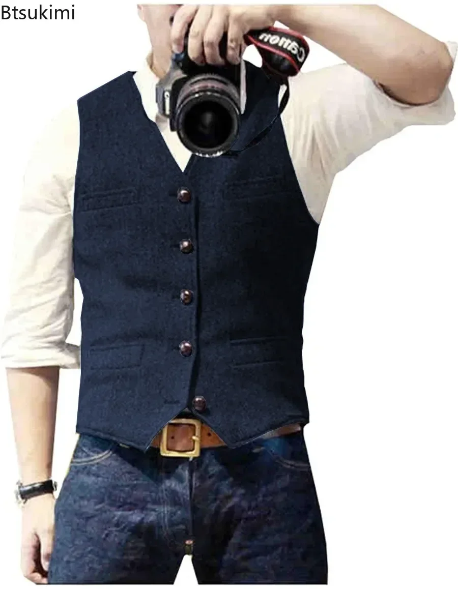 2026年メンズヴィンテージVネックスーツベスト クラシック - Men'S Formal Wear Waistcoat のレビューと価格