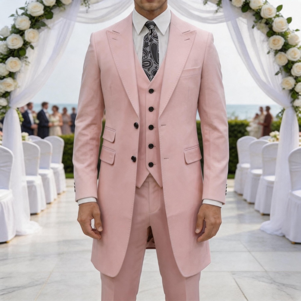 スリムフィット3ピースフォーマルメンズスーツ ロングジャケッ - Men Formal Party Wear Dress のレビューと価格