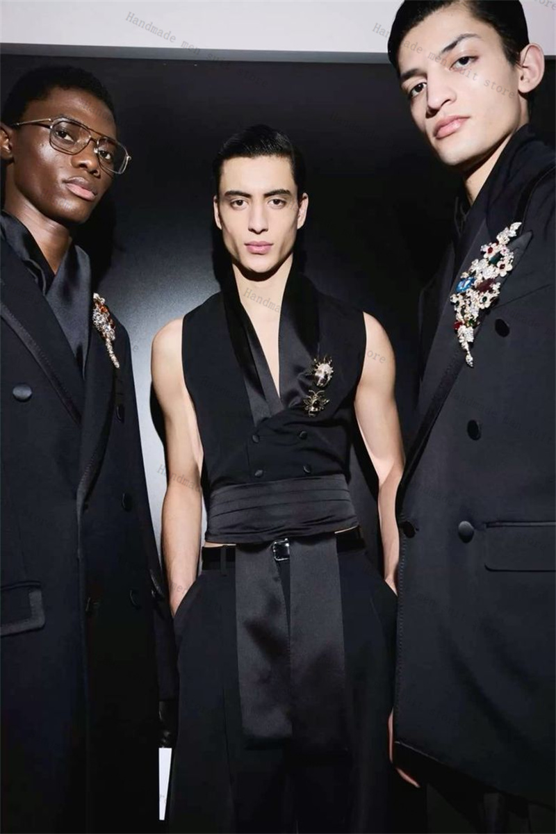 黒人男性スーツ 2 ピースベスト + パンツズボンベルト付き - Men'S Formal Wear Waistcoat のレビューと価格