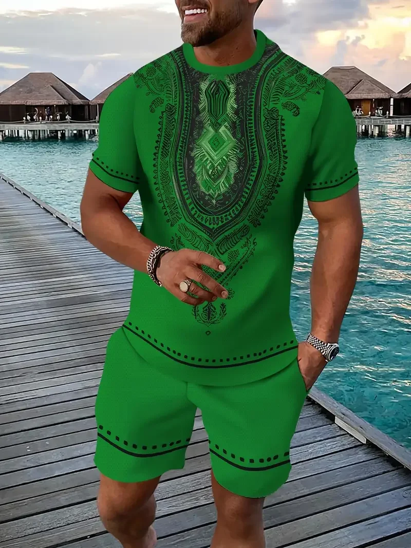 ヴィンテージメンズ Tシャツショーツセット 3D アフリカエ - Men'S Ethnic & Formal Designer Wear Studio S のレビューと価格
