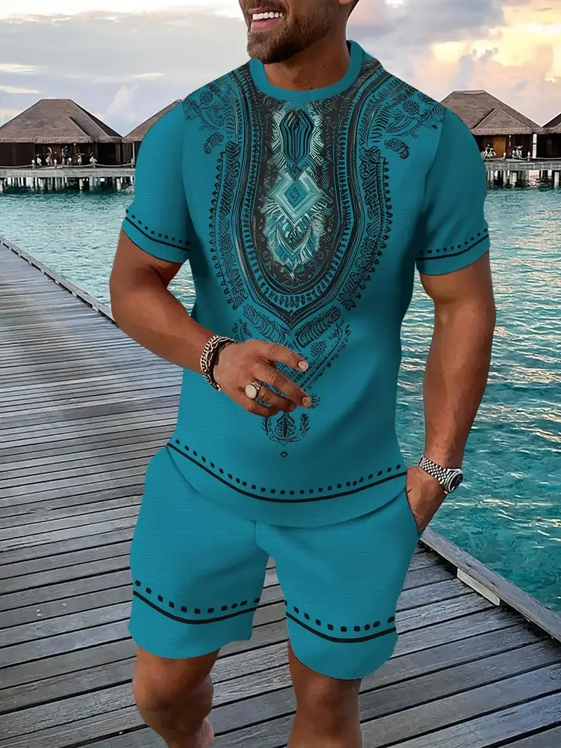 ヴィンテージメンズ Tシャツショーツセット 3D アフリカエ - Men'S Ethnic & Formal Designer Wear Studio S のレビューと価格