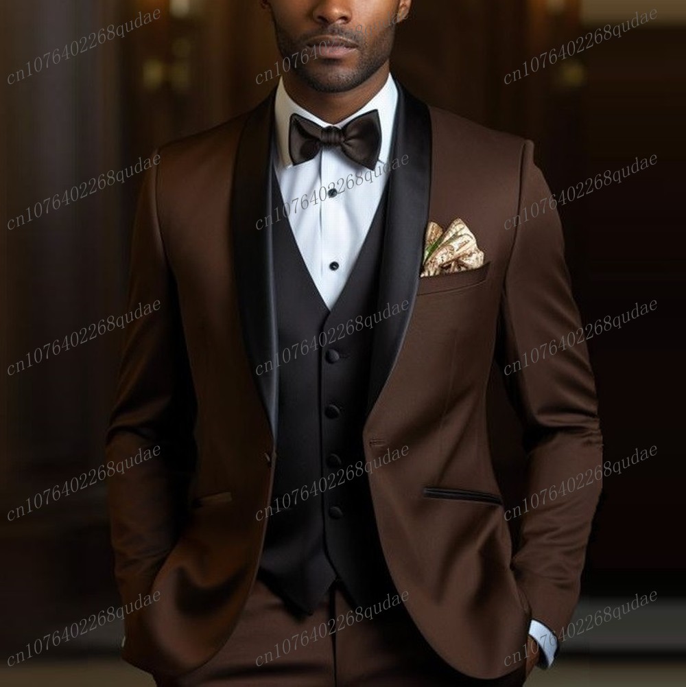 ダークピンクと黒のフォーマルメンズスーツ、結婚式、新郎、介添 - Formal Wear Jersey For Men のレビューと価格