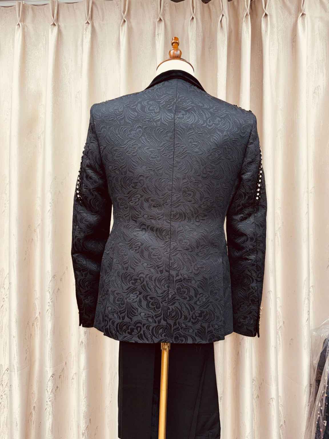 豪華なクリスタルタッセル付きメンズスーツ3ピース ベルベット - Men'S Formal Wear Waistcoat のレビューと価格