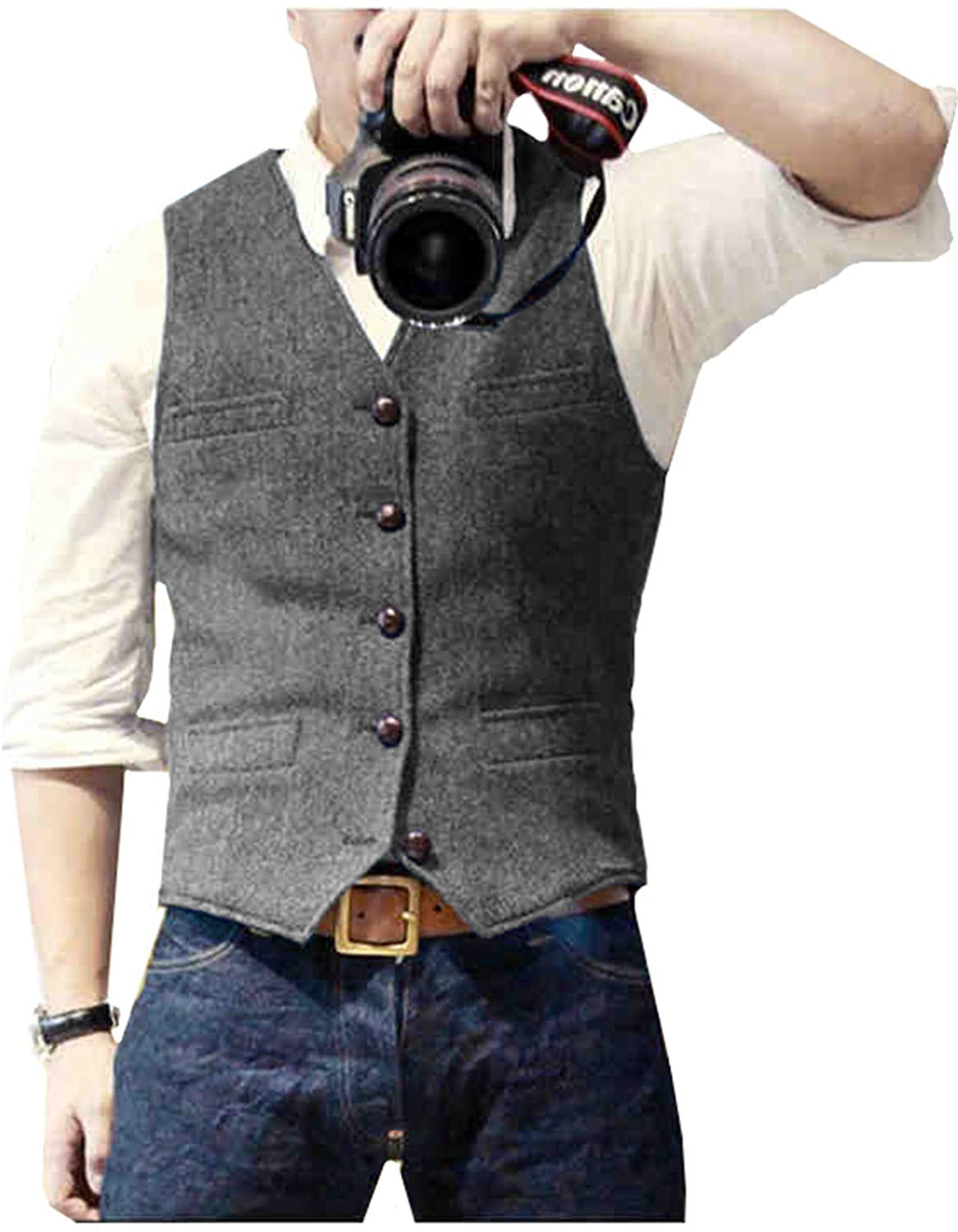 メンズスーツベスト Vネック ウール ヘリンボーンツイード  - Men Formal Wear Pinterest のレビューと価格