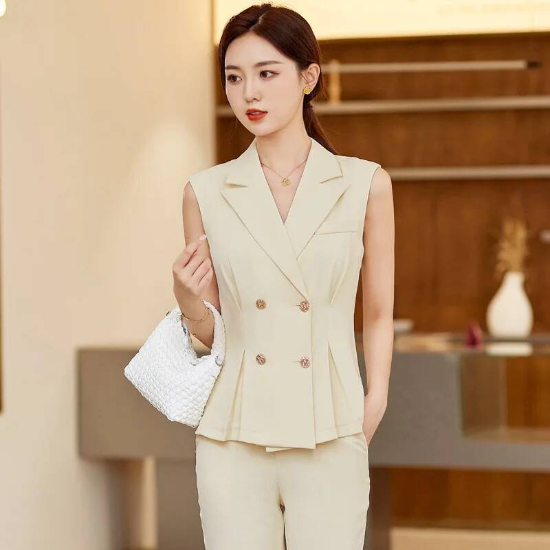 女性用エレガントなパンツスーツ、2ピースセットのパンツとベス - Men'S Formal Wear Waistcoat のレビューと価格