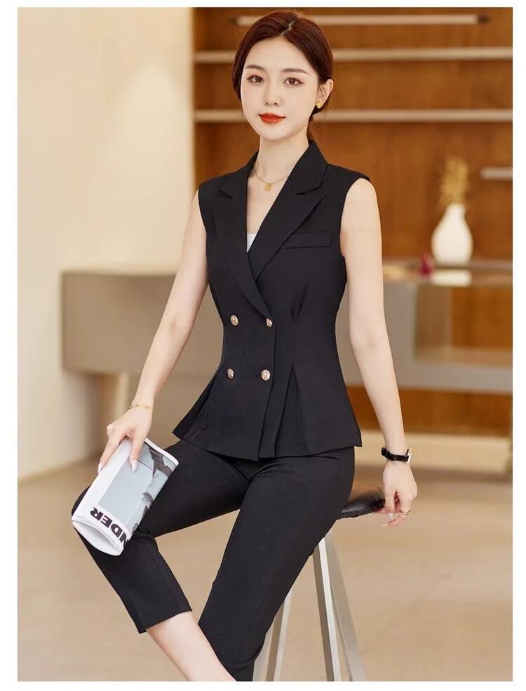 女性用エレガントなパンツスーツ、2ピースセットのパンツとベス - Men'S Formal Wear Waistcoat のレビューと価格
