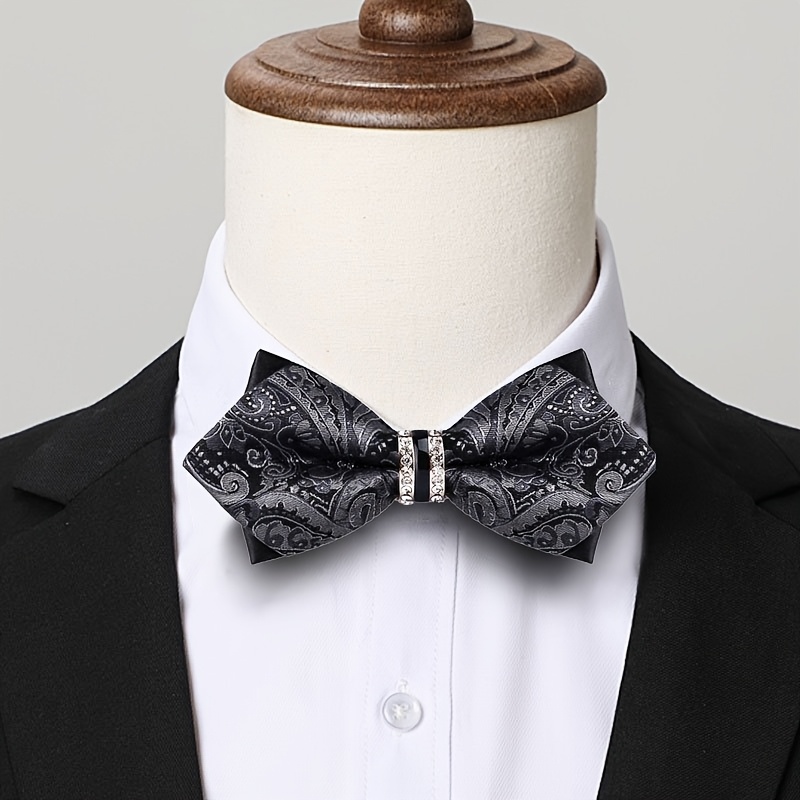 メンズジャカードサテン蝶ネクタイ、ラインストーン装飾付き、ノ - Formal Wear For Men Yellow のレビューと価格