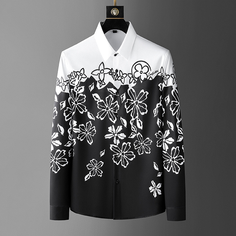 メンズ長袖シャツ,ヴィンテージ,フローラルプリント,社交クラ - Men Formal Party Wear Dress のレビューと価格