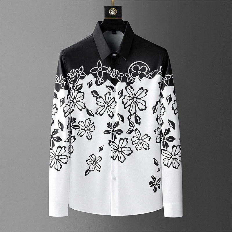 メンズ長袖シャツ,ヴィンテージ,フローラルプリント,社交クラ - Men Formal Party Wear Dress のレビューと価格