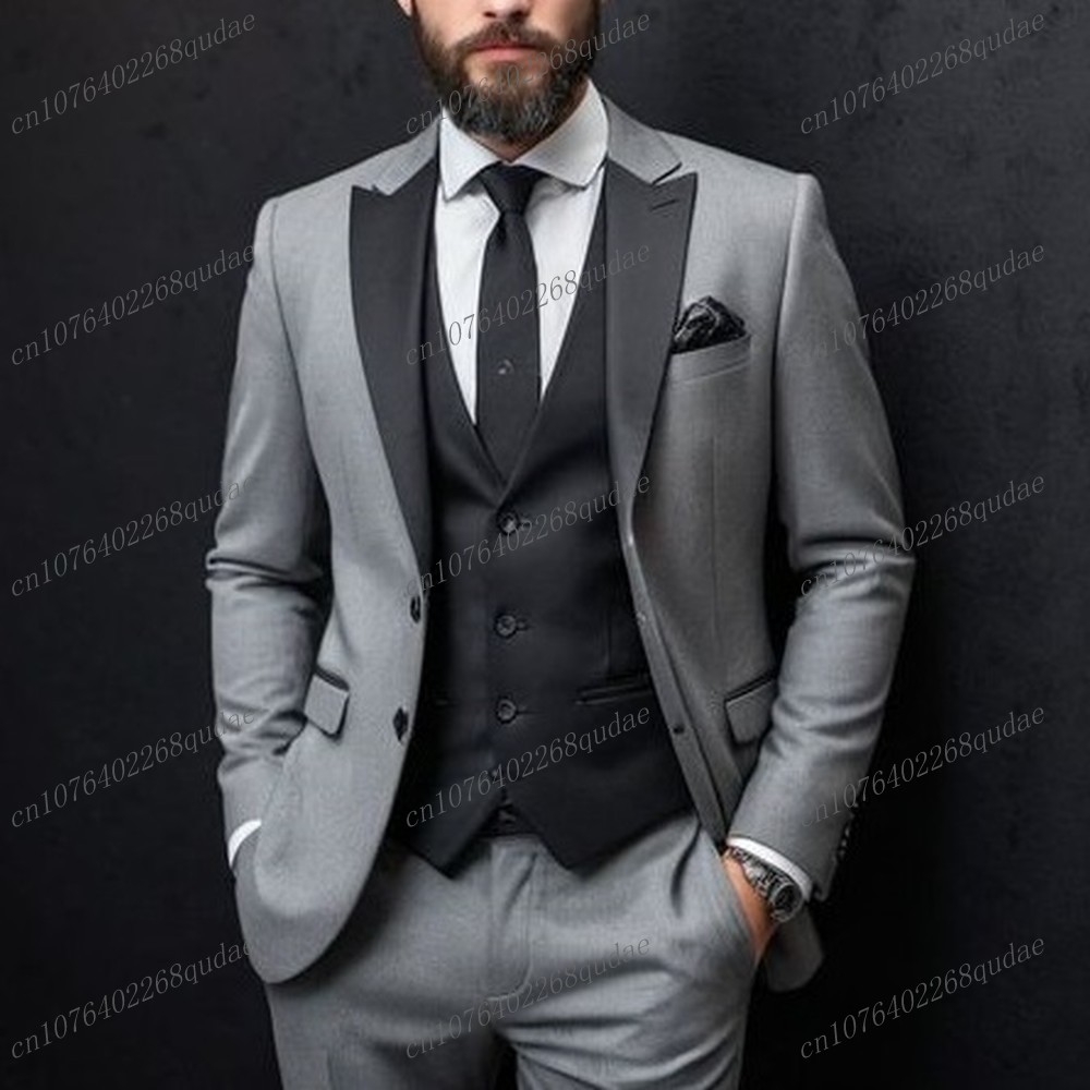 新郎新婦用フォーマルスーツ、イエローとブラックの3ピースセッ - Formal Wear For Men Yellow のレビューと価格