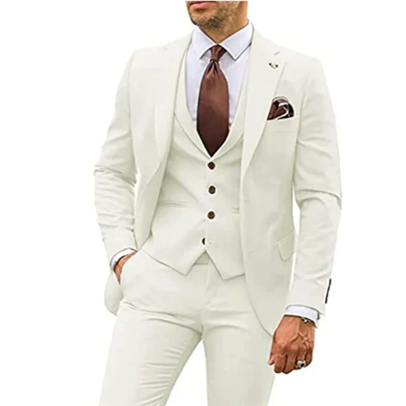 メンズスーツ 結婚式用 3ピース スリムセット 花婿介添人  - Men Formal Party Wear Dress のレビューと価格