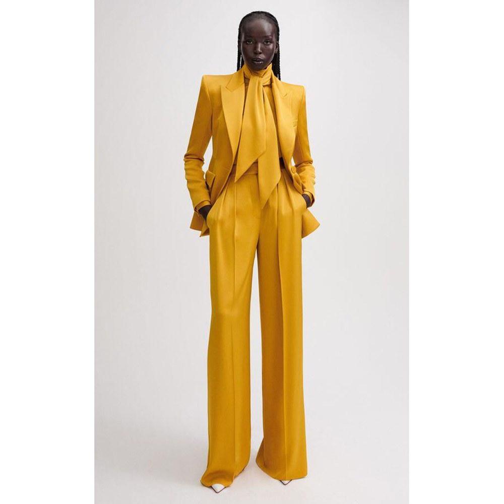 女性のフォーマルなブレザーとパンツセット,カジュアルなパーテ - Formal Wear For Men Yellow のレビューと価格