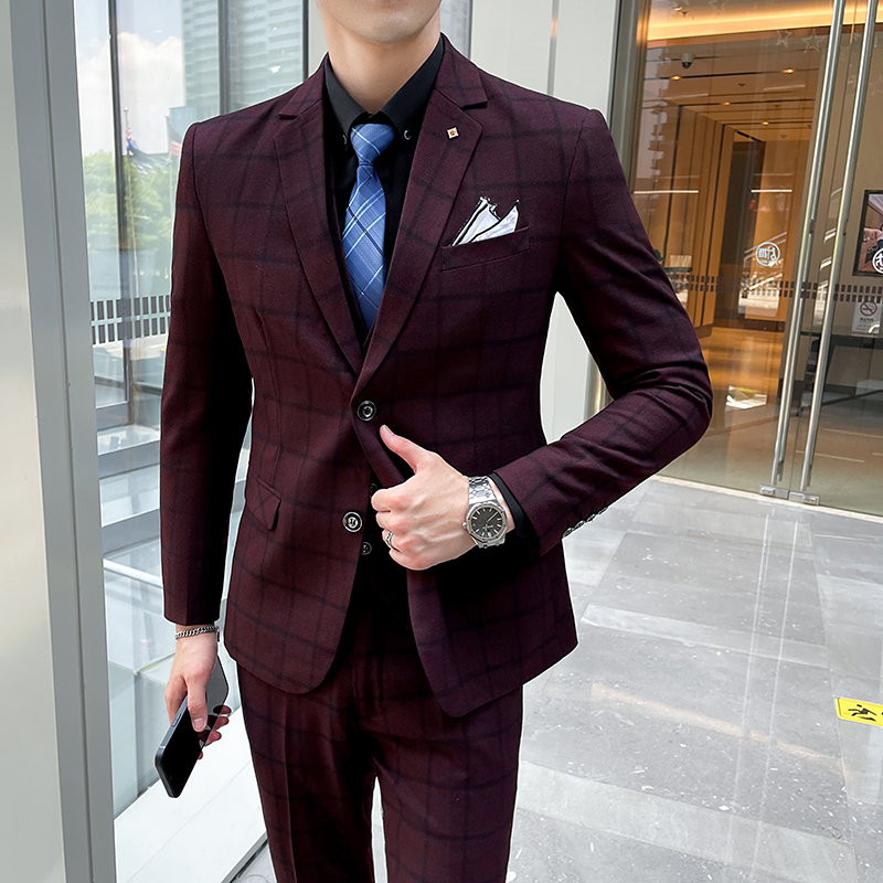 メンズ 3 ピース スーツ セット スタイリッシュ ハンサム - Men'S Formal Wear Waistcoat のレビューと価格